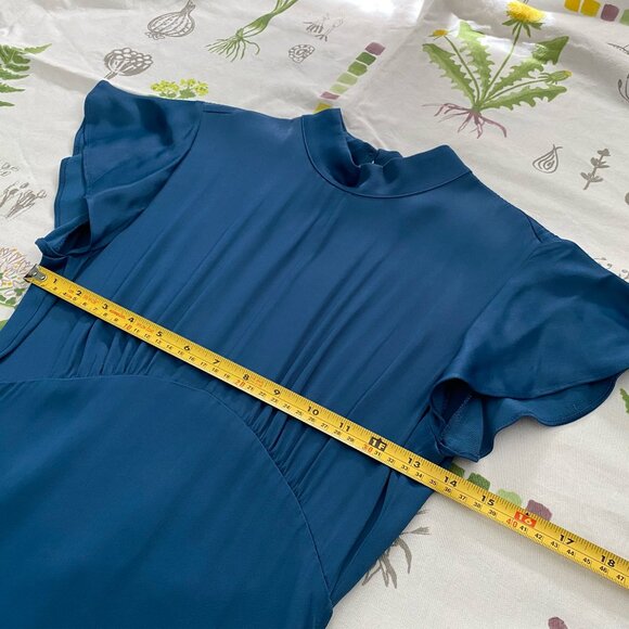 Aritzia Sunday Best ILSA DRESS Satin Blue Size 0 - Picture 8 of 11